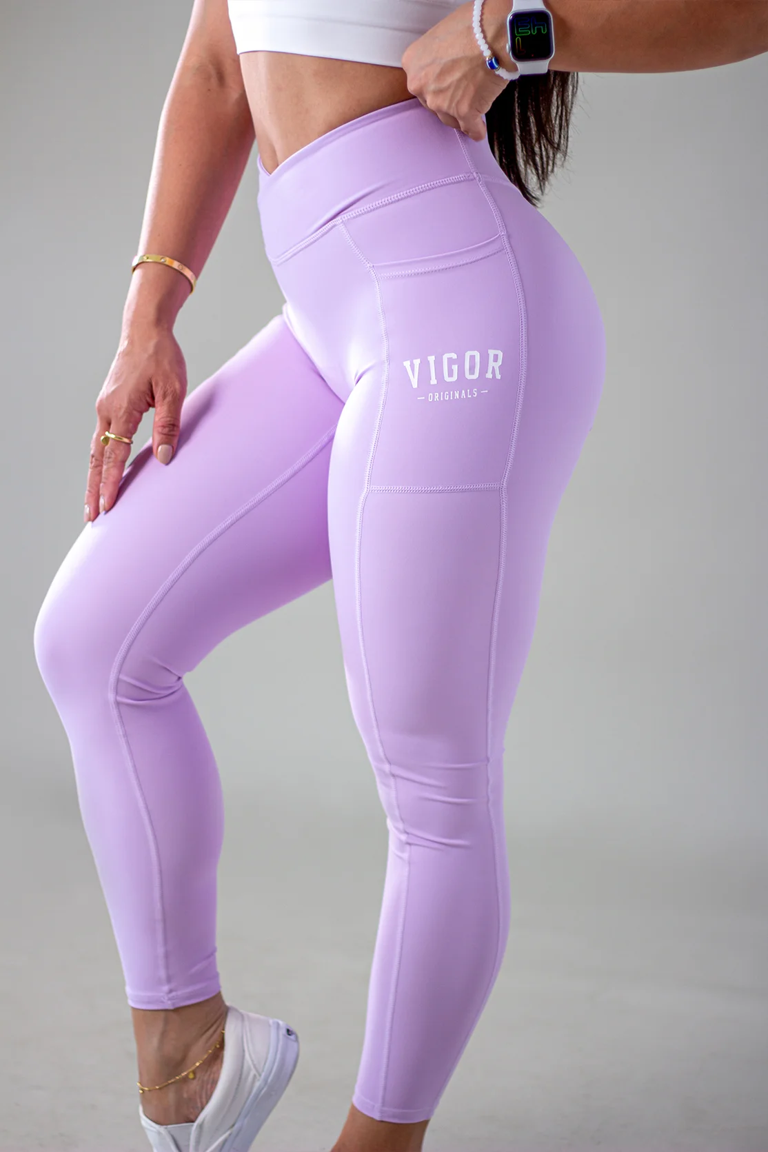 High waist v front leggings - vigororiginals