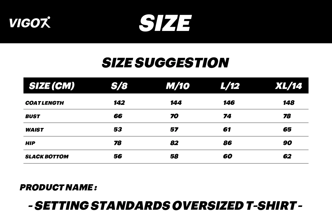 setting standards oversized t-shirt size